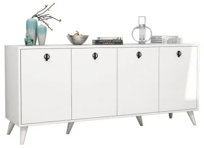 Elias 4 Door Large Sideboard - White