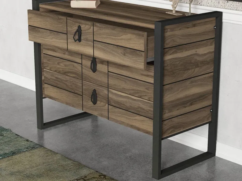 Lorena Chest of Drawers - Walnut, Black