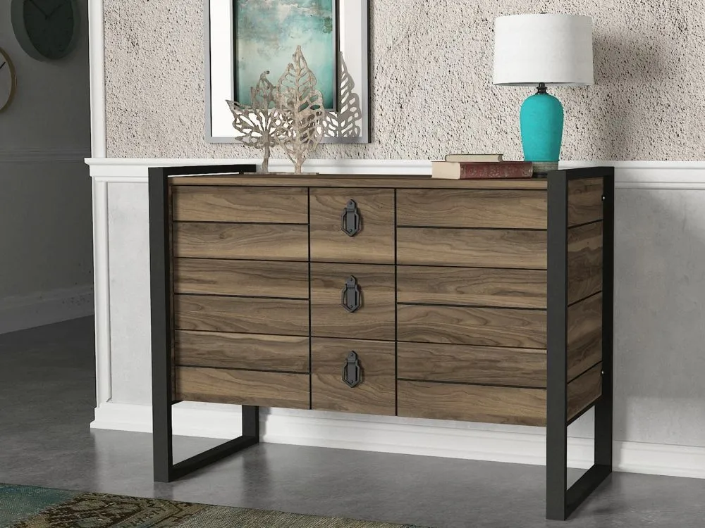 Lorena Chest of Drawers - Walnut, Black