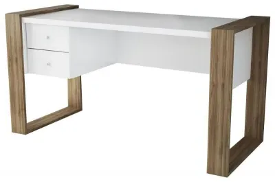 Zossen Office Desk - White, Walnut image