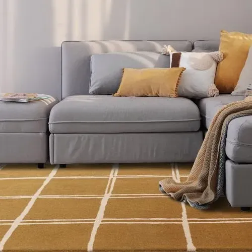 Albany Grid Rug - Gold
