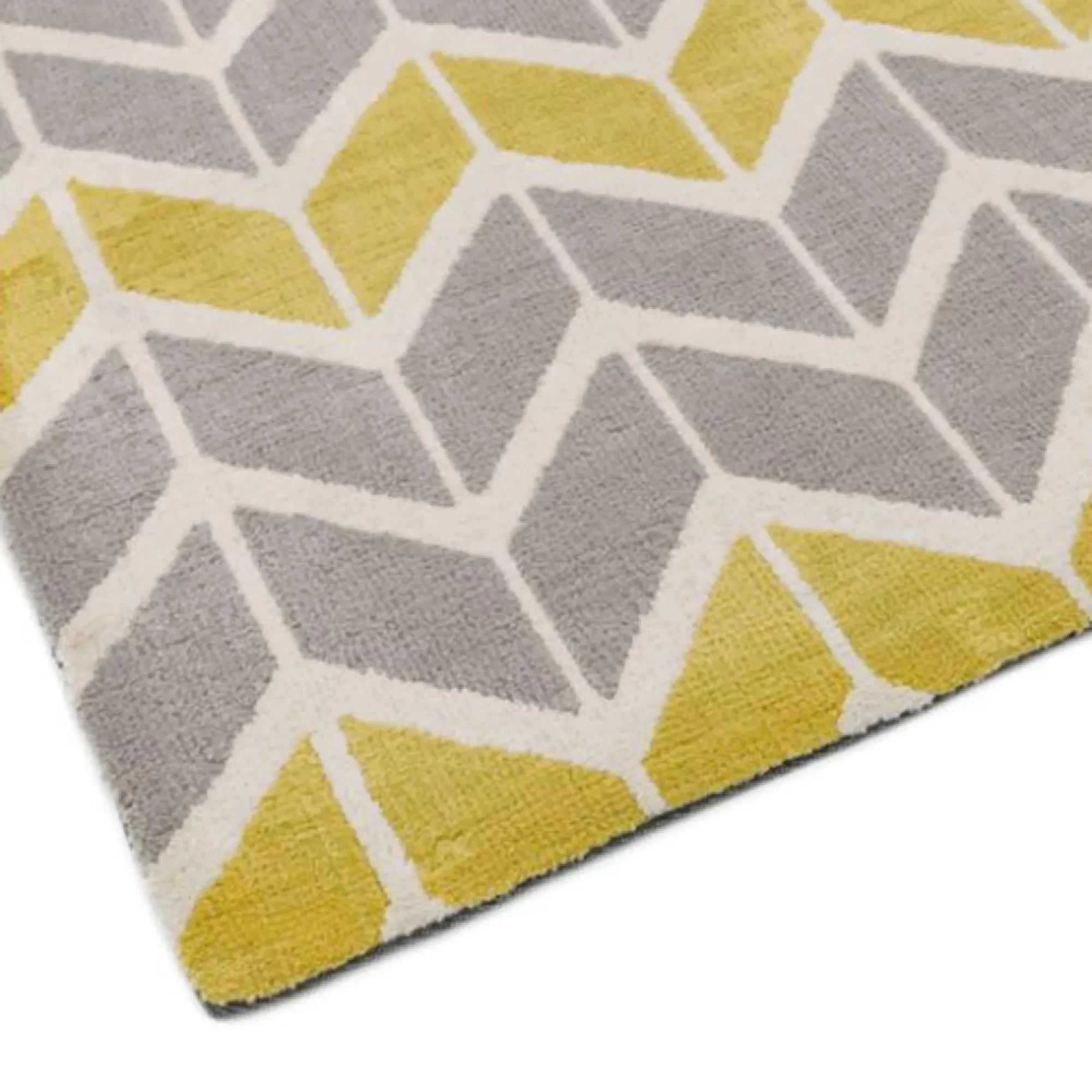 Arlo Chevron Rug - Lemon, Grey