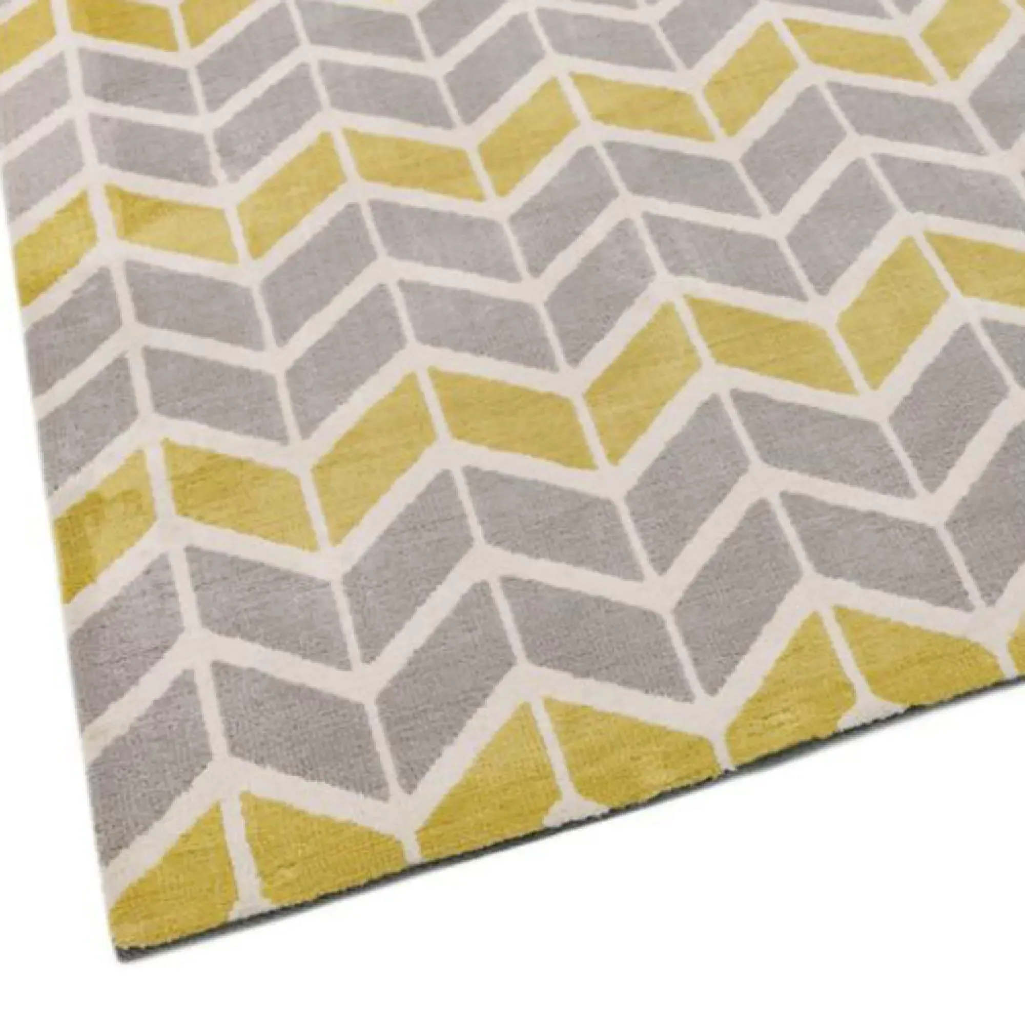 Arlo Chevron Rug - Lemon, Grey