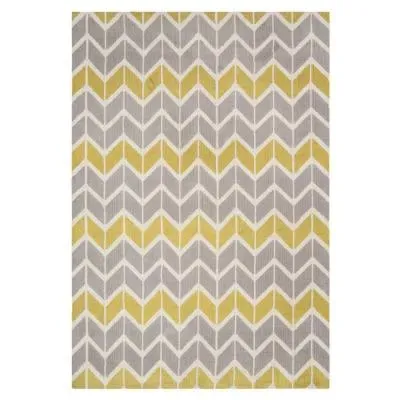Arlo Chevron Rug - Lemon, Grey image