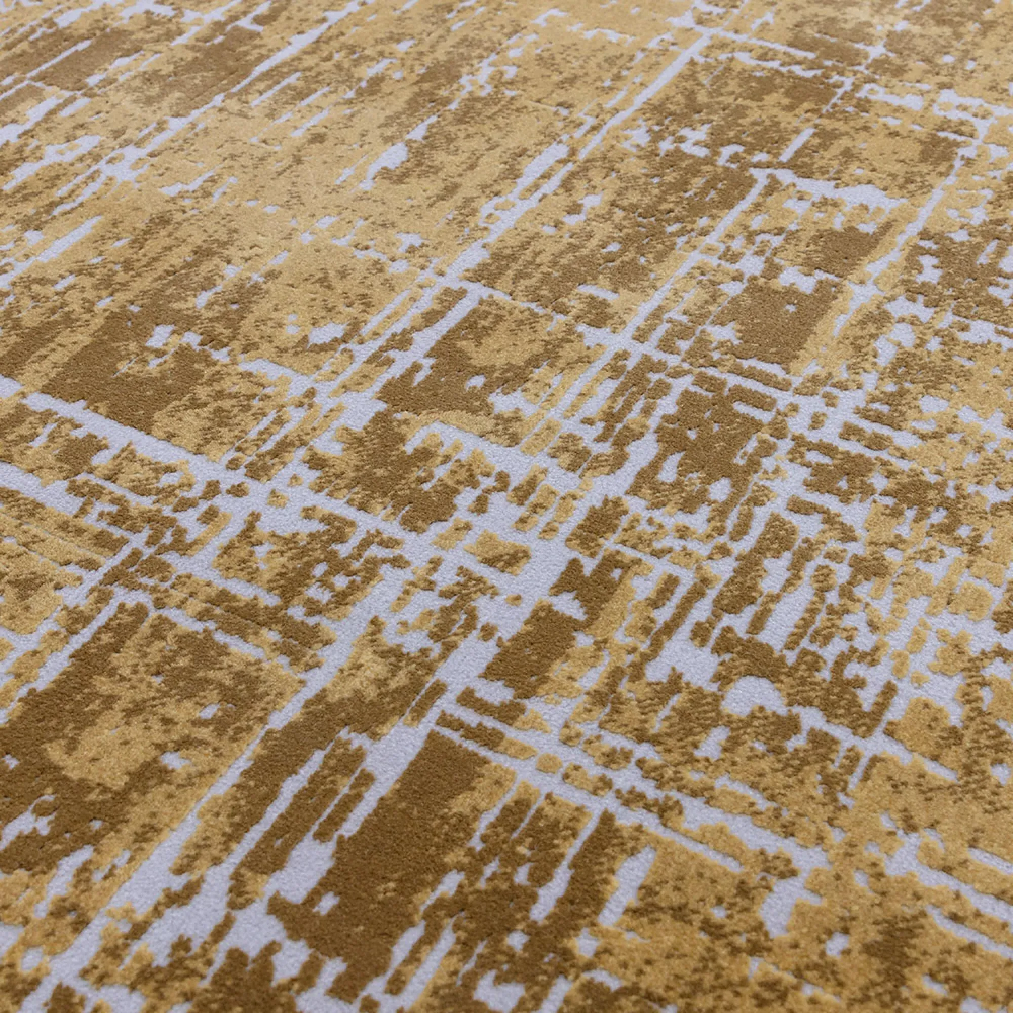 Easy Kuza Abstract Rug - Gold