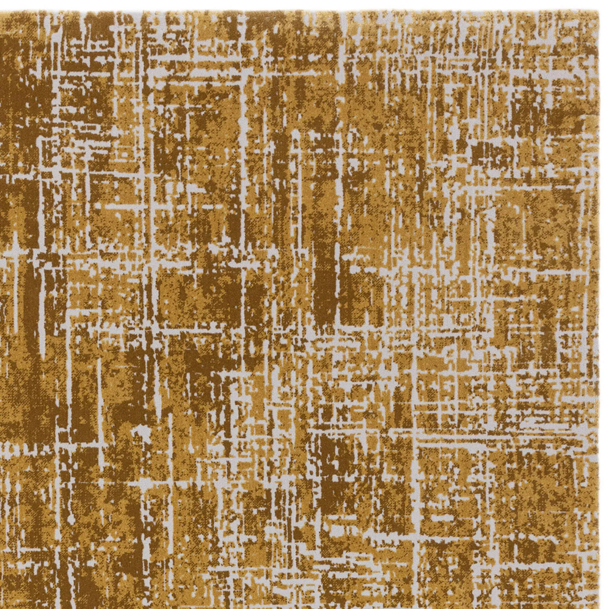 Easy Kuza Abstract Rug - Gold