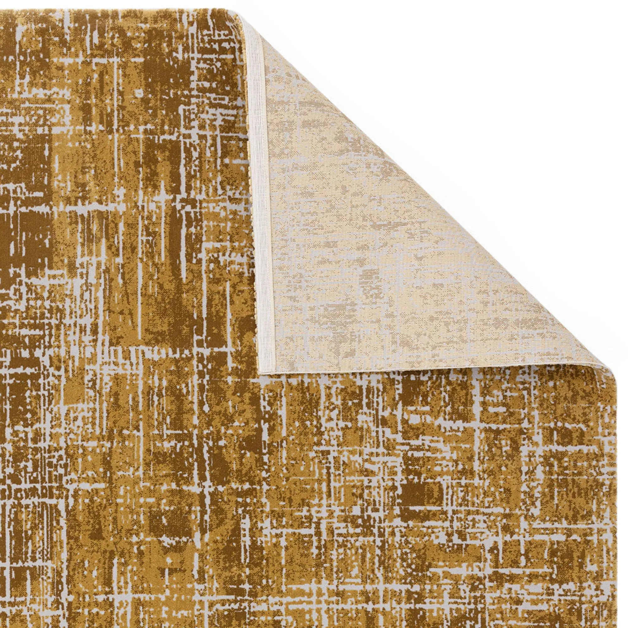 Easy Kuza Abstract Rug - Gold