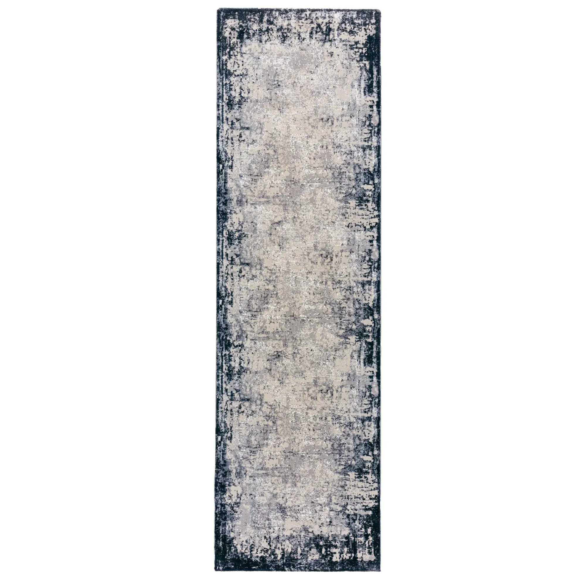Easy Kuza Border Rug - Navy