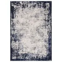 Easy Kuza Border Rug - Navy