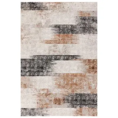 Easy Kuza Lines Rug - Terracotta