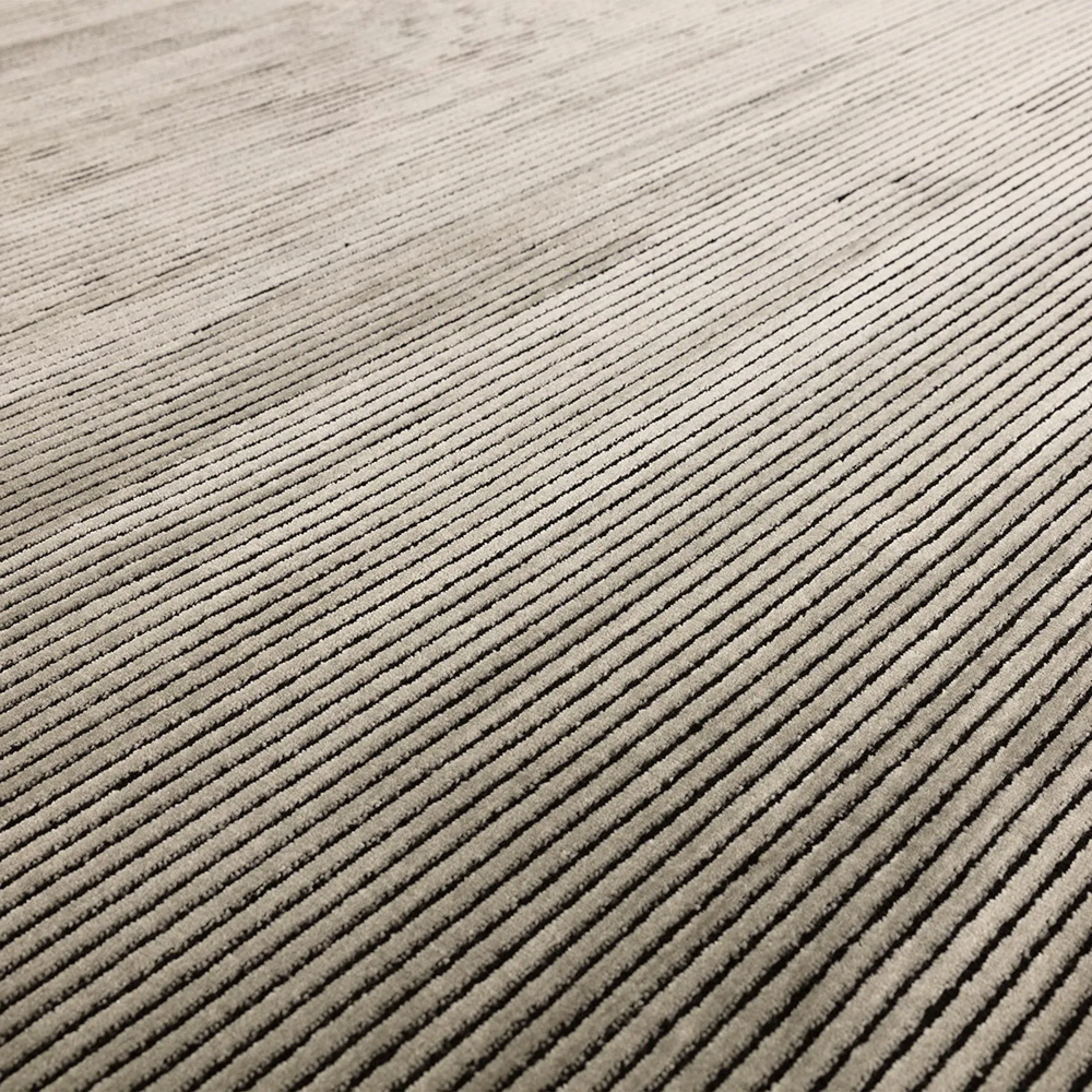 Easy Kuza Plain Stripe Rug - Khaki