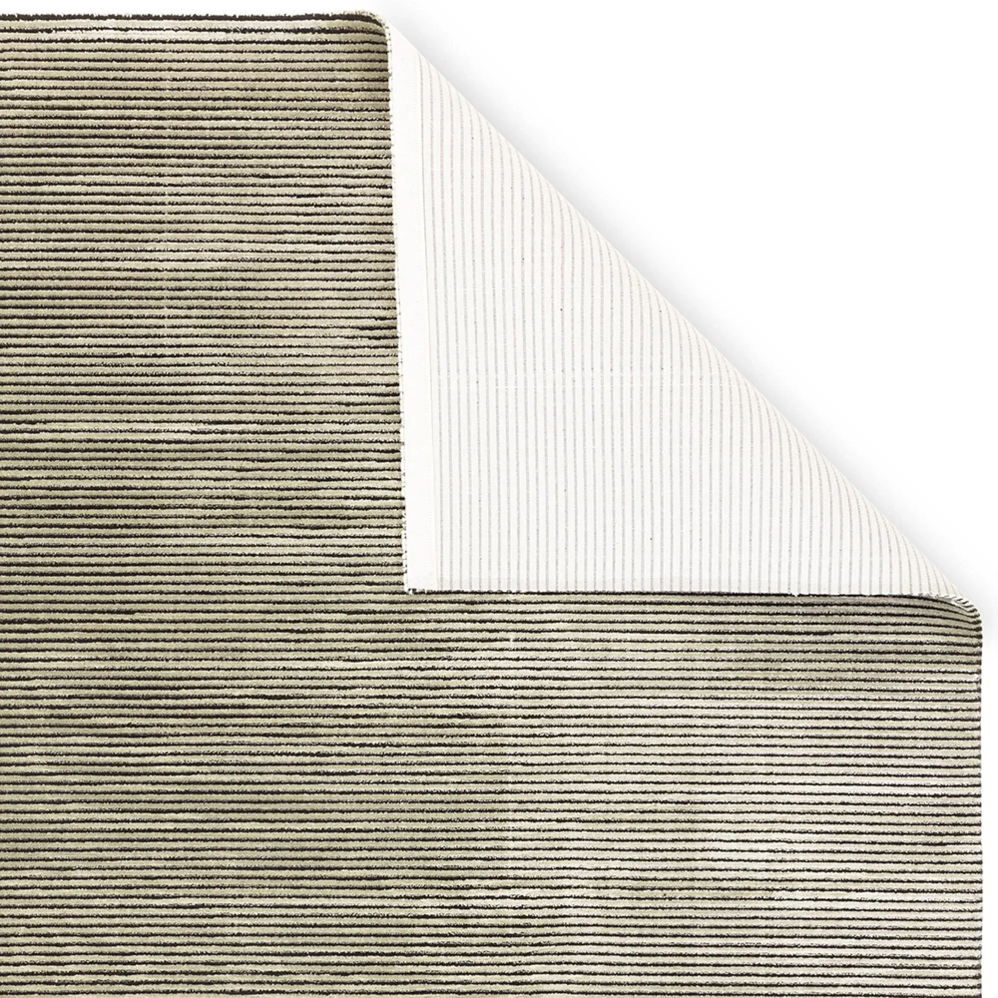 Easy Kuza Plain Stripe Rug - Khaki