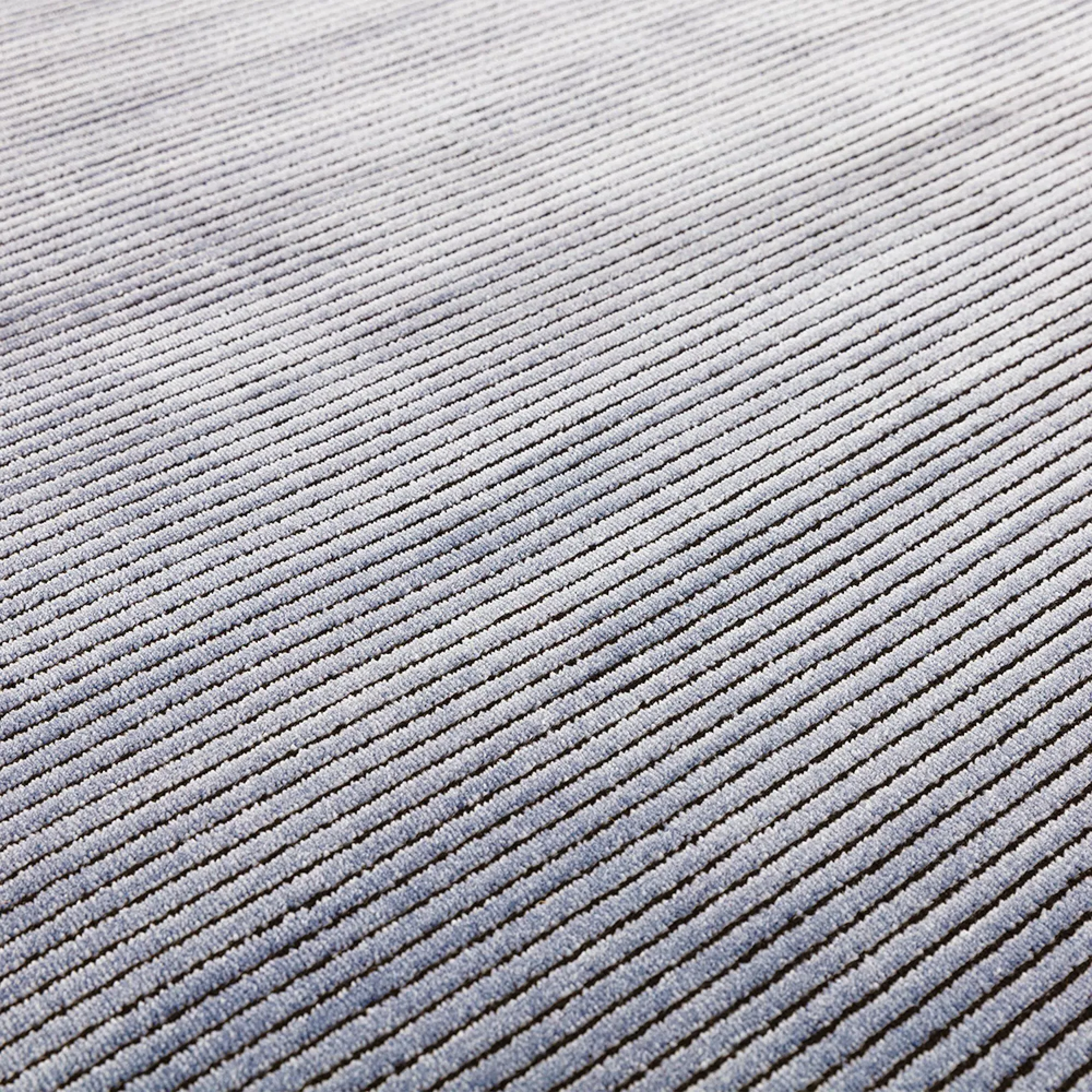 Easy Kuza Plain Stripe Rug - Navy