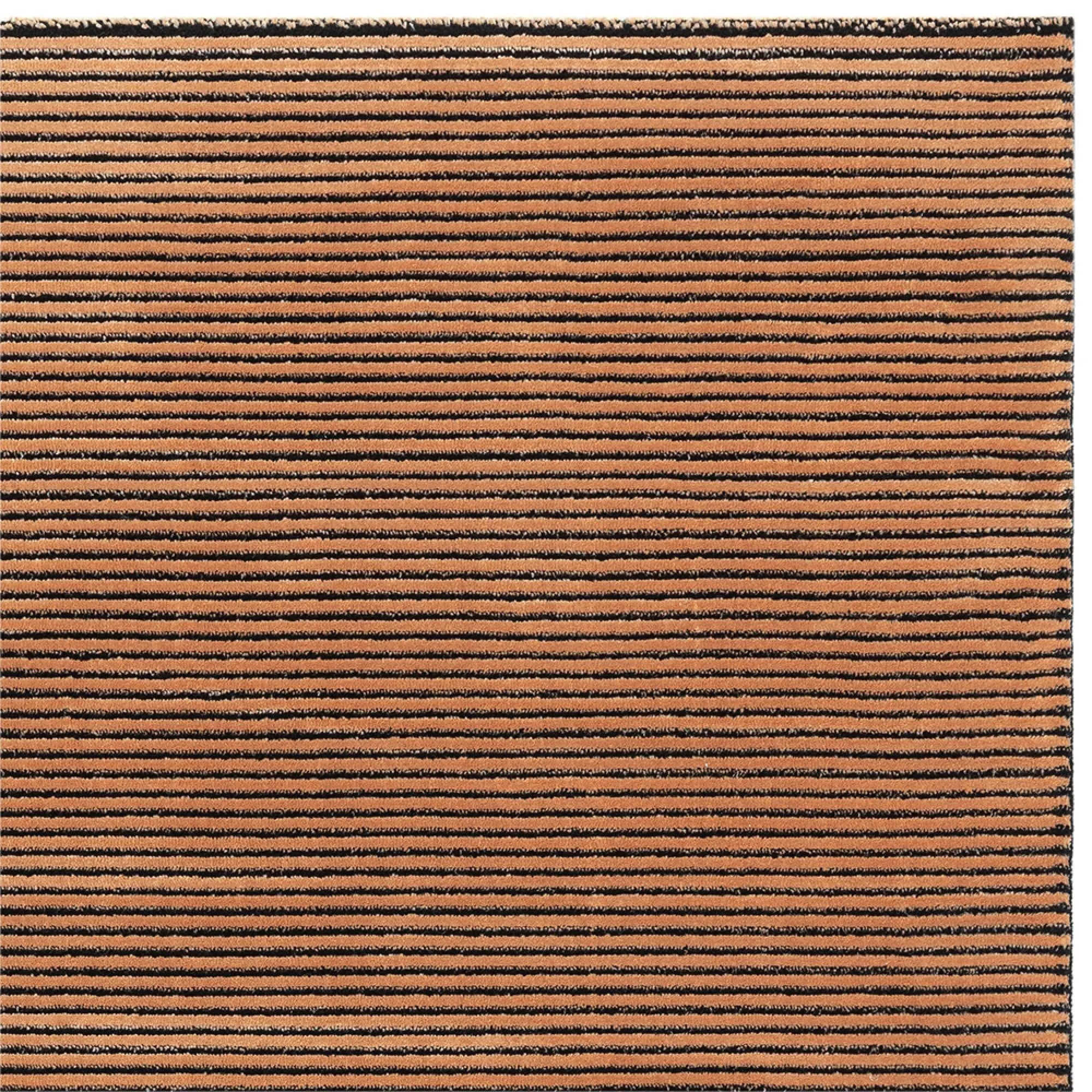 Easy Kuza Plain Stripe Rug - Terracotta