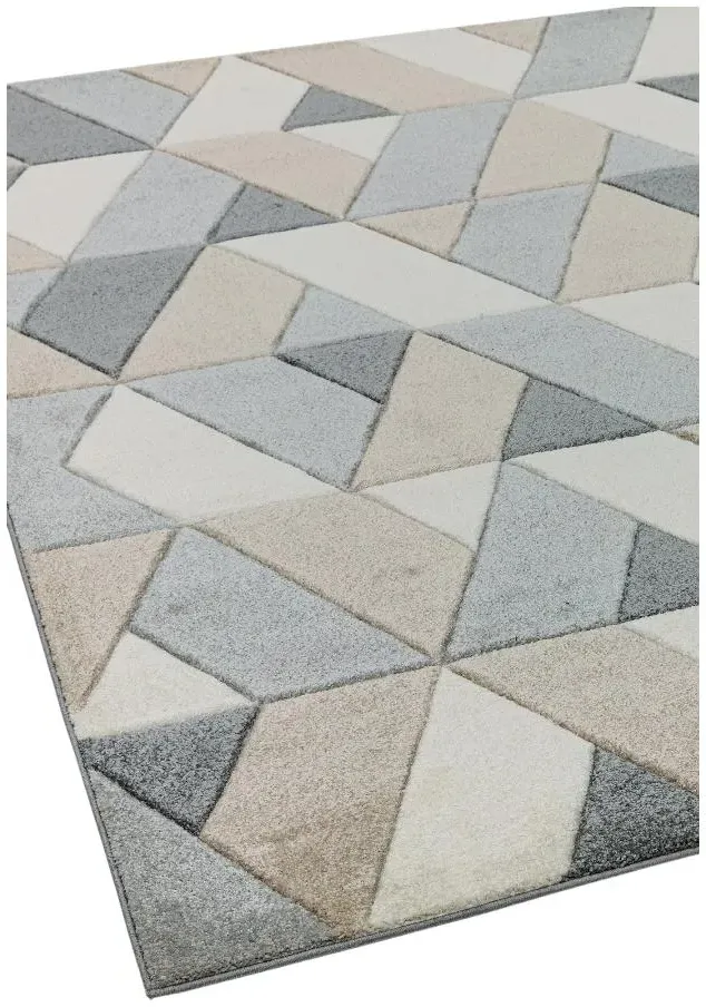 Easy Sketch Rhombus Rug - Grey Multi