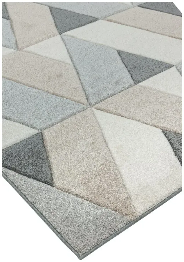 Easy Sketch Rhombus Rug - Grey Multi