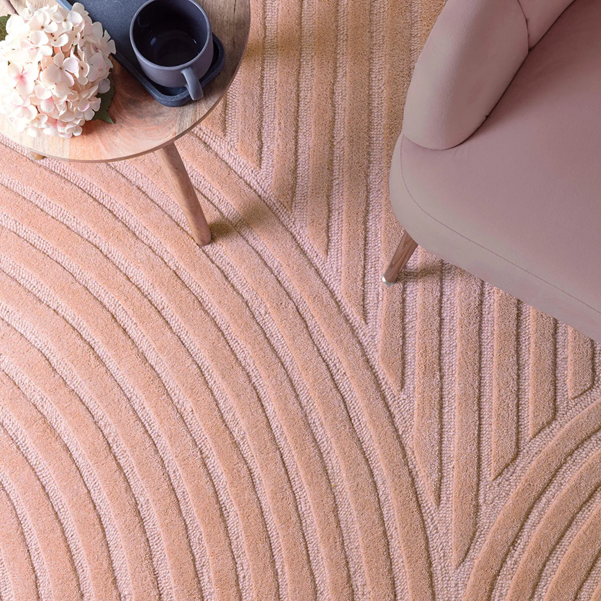 Hague Plain Rug - Blush