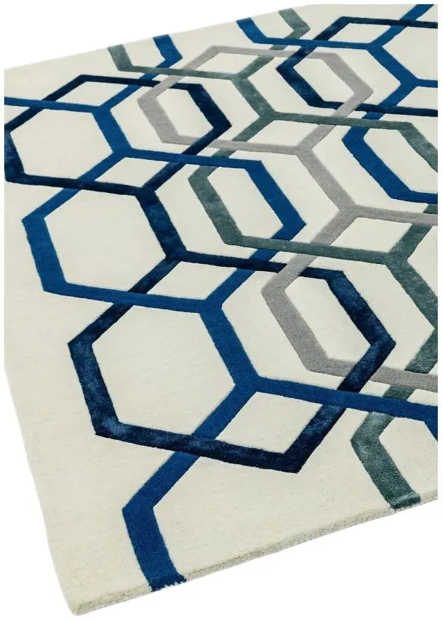 Matrix Hexagon 65 Rug - White