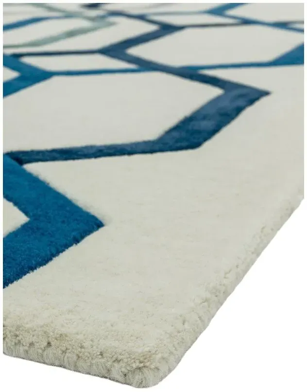 Matrix Hexagon 65 Rug - White