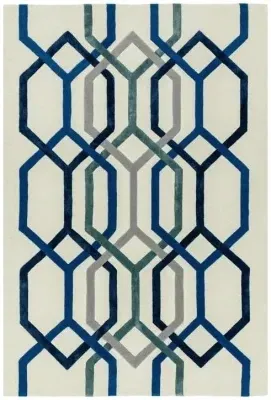 Matrix Hexagon 65 Rug - White