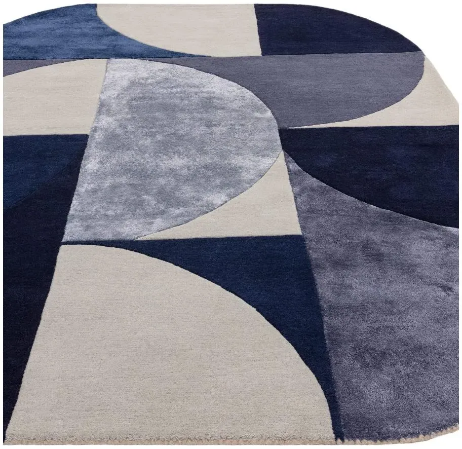 Matrix Oval Rug - Blue