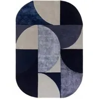 Matrix Oval Rug - Blue