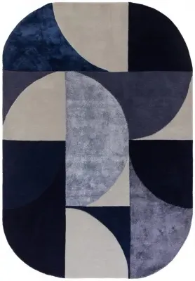 Matrix Oval Rug - Blue image