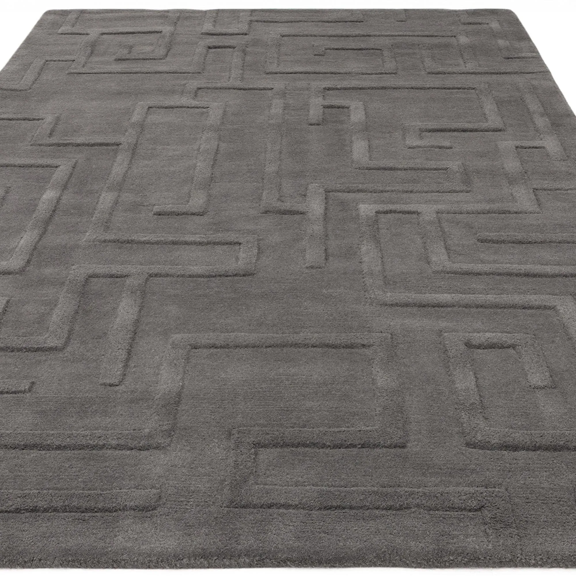 Maze Plain Rug - Charcoal