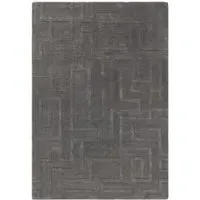 Maze Plain Rug - Charcoal