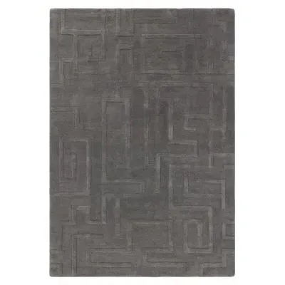 Maze Plain Rug - Charcoal