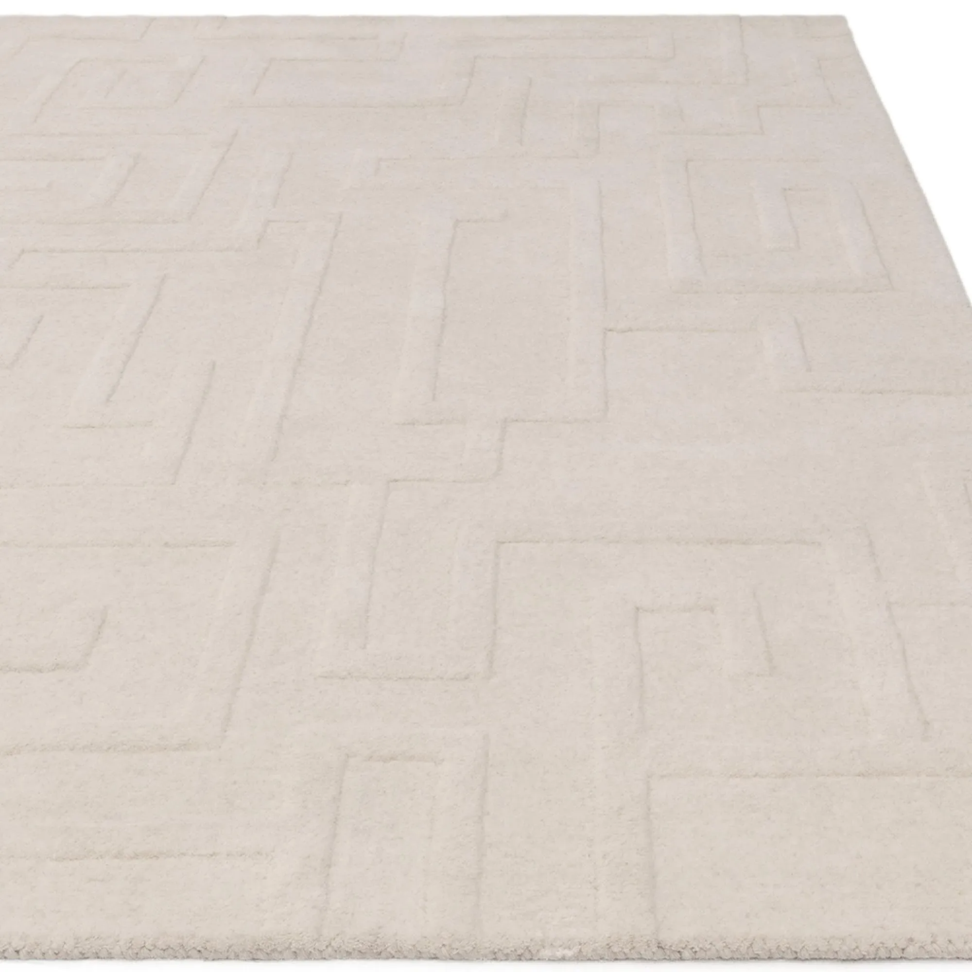 Maze Plain Rug - Cream