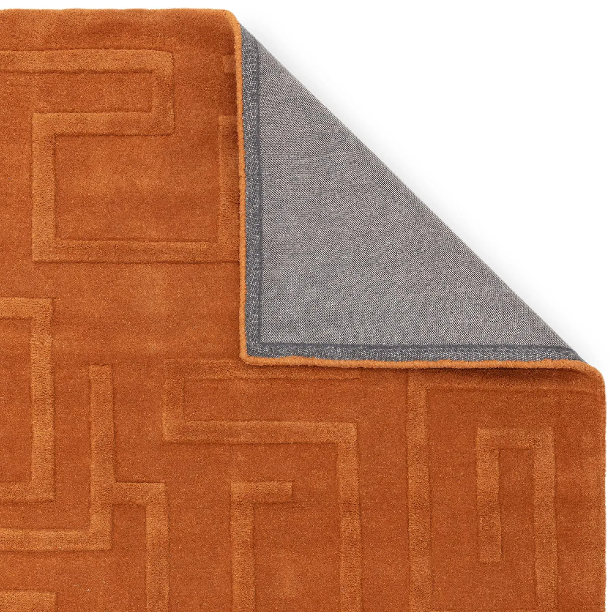 Maze Plain Rug - Rust