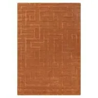 Maze Plain Rug - Rust