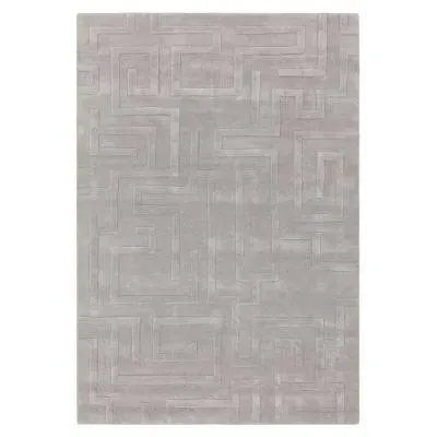 Maze Plain Rug - Silver