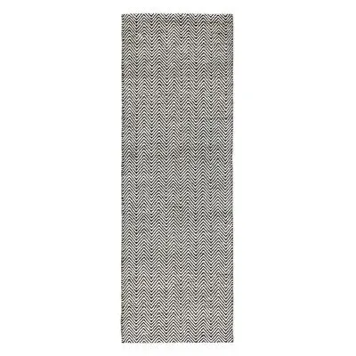 Natural Weaves Ives Runner - Black and White image