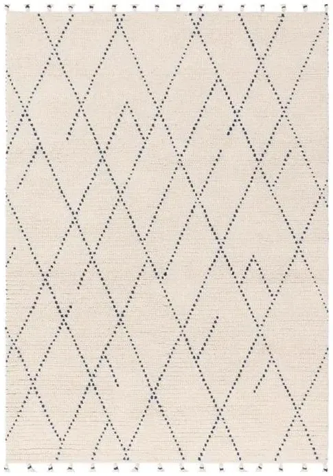 Natural Weaves Nepal Linear Rug - Cream and Black
