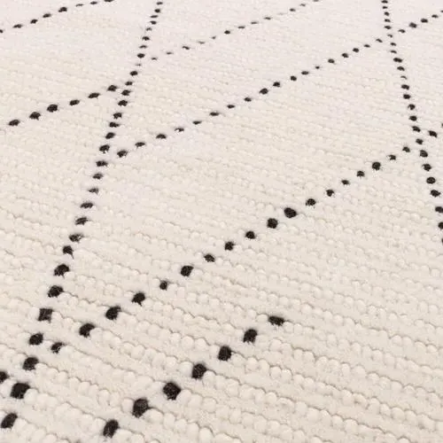 Natural Weaves Nepal Linear Rug - Cream and Black