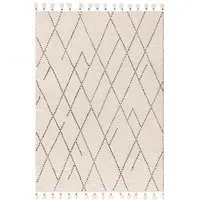 Natural Weaves Nepal Linear Rug - Cream and Black