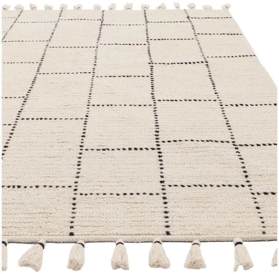 Natural Weaves Nepal Tile Rug - Cream and Black