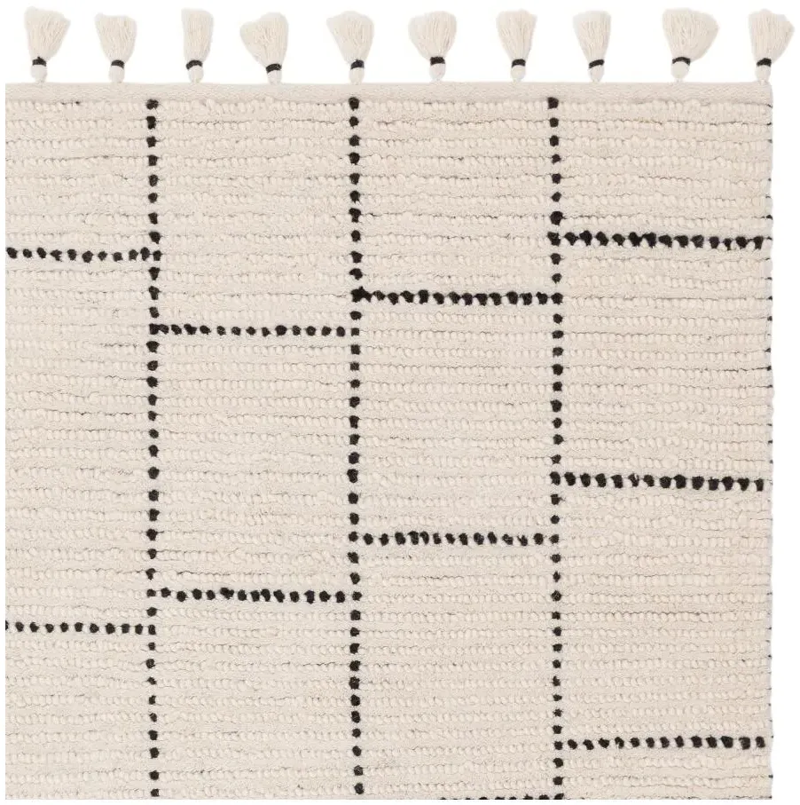 Natural Weaves Nepal Tile Rug - Cream and Black