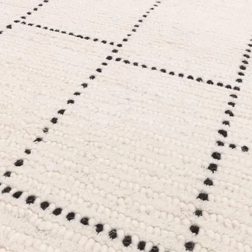 Natural Weaves Nepal Tile Rug - Cream and Black