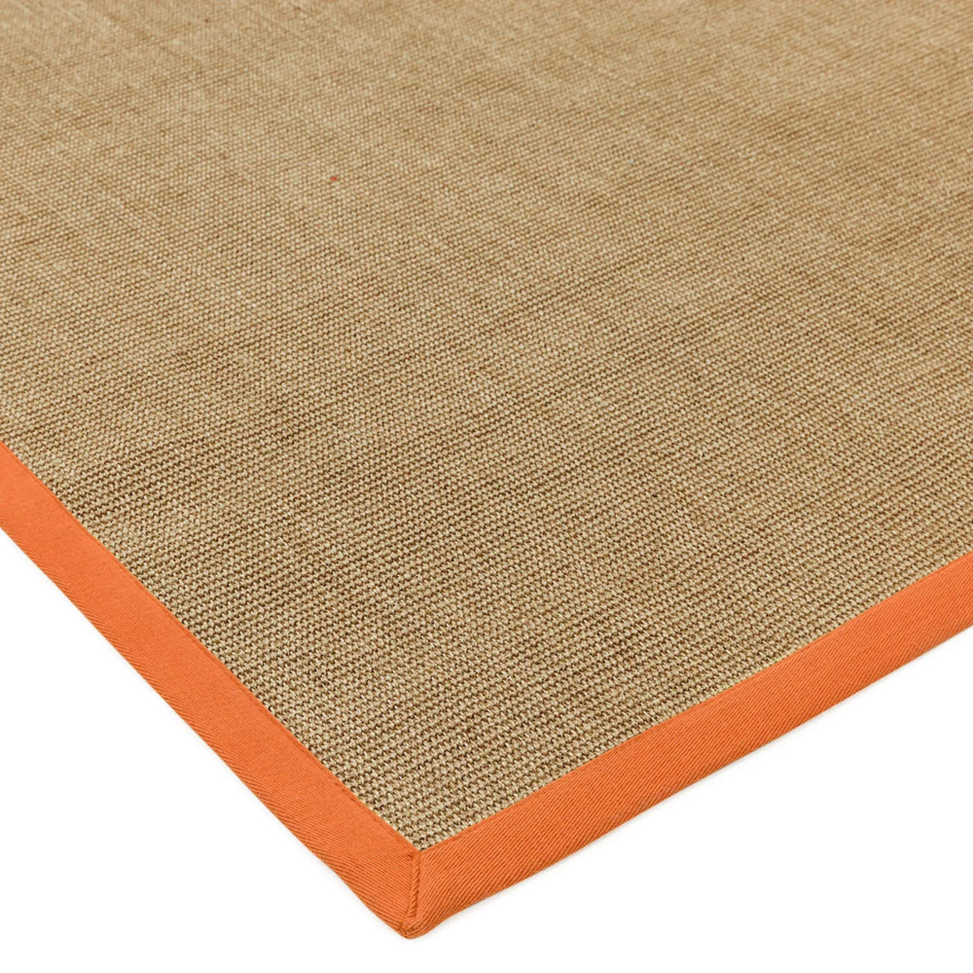 Natural Weaves Sisal Rug - Linen and Orange
