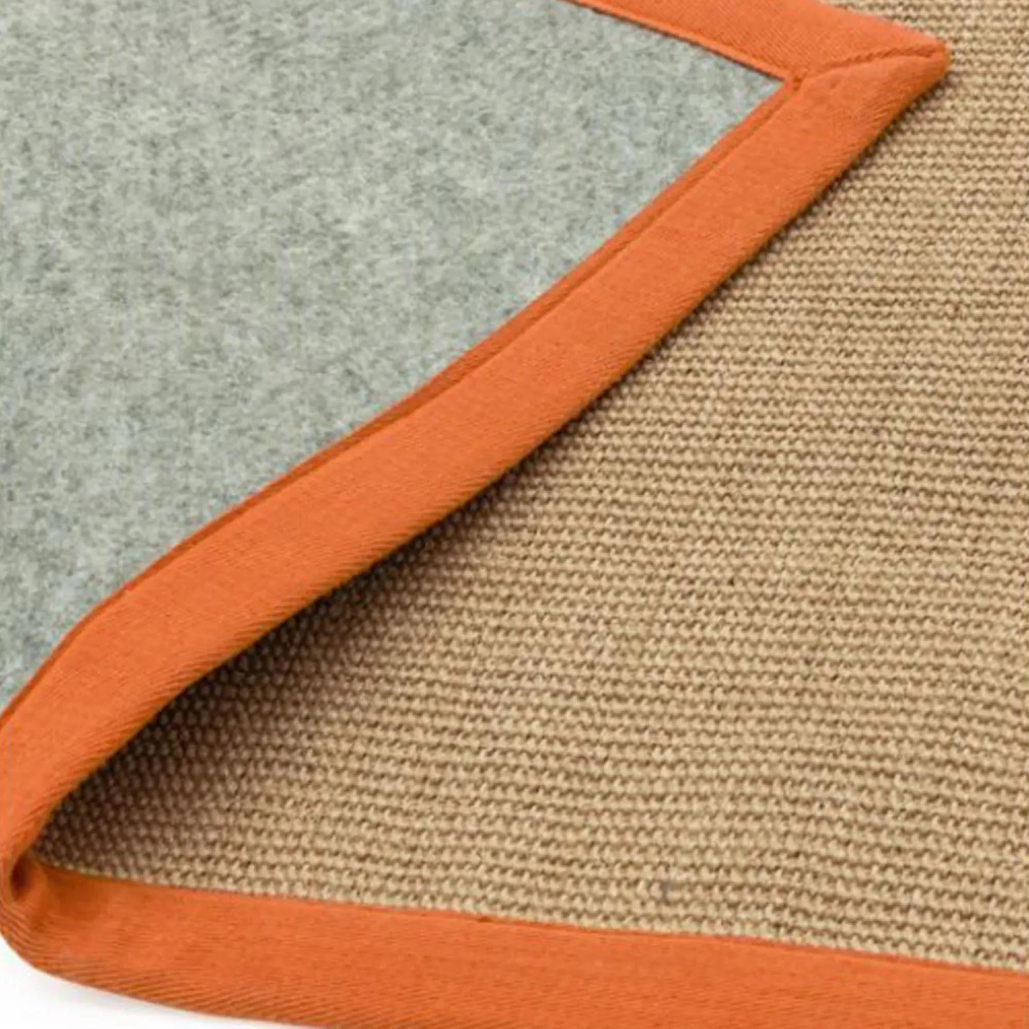 Natural Weaves Sisal Rug - Linen and Orange