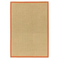 Natural Weaves Sisal Rug - Linen and Orange
