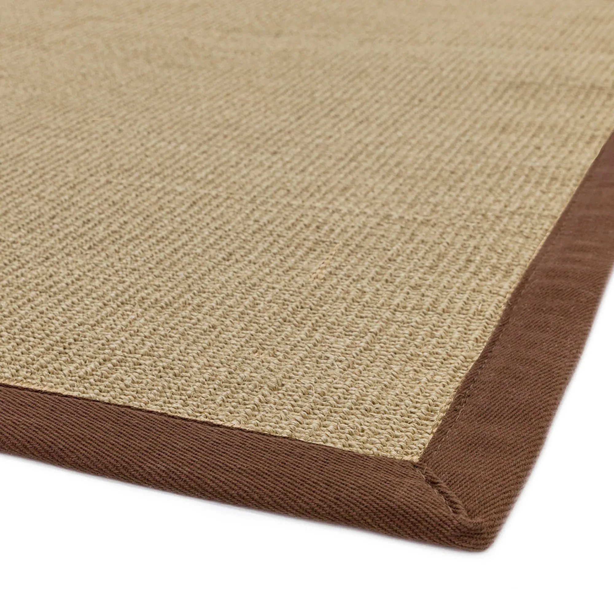 Natural Weaves Sisal Rug - Linen, Chocolate