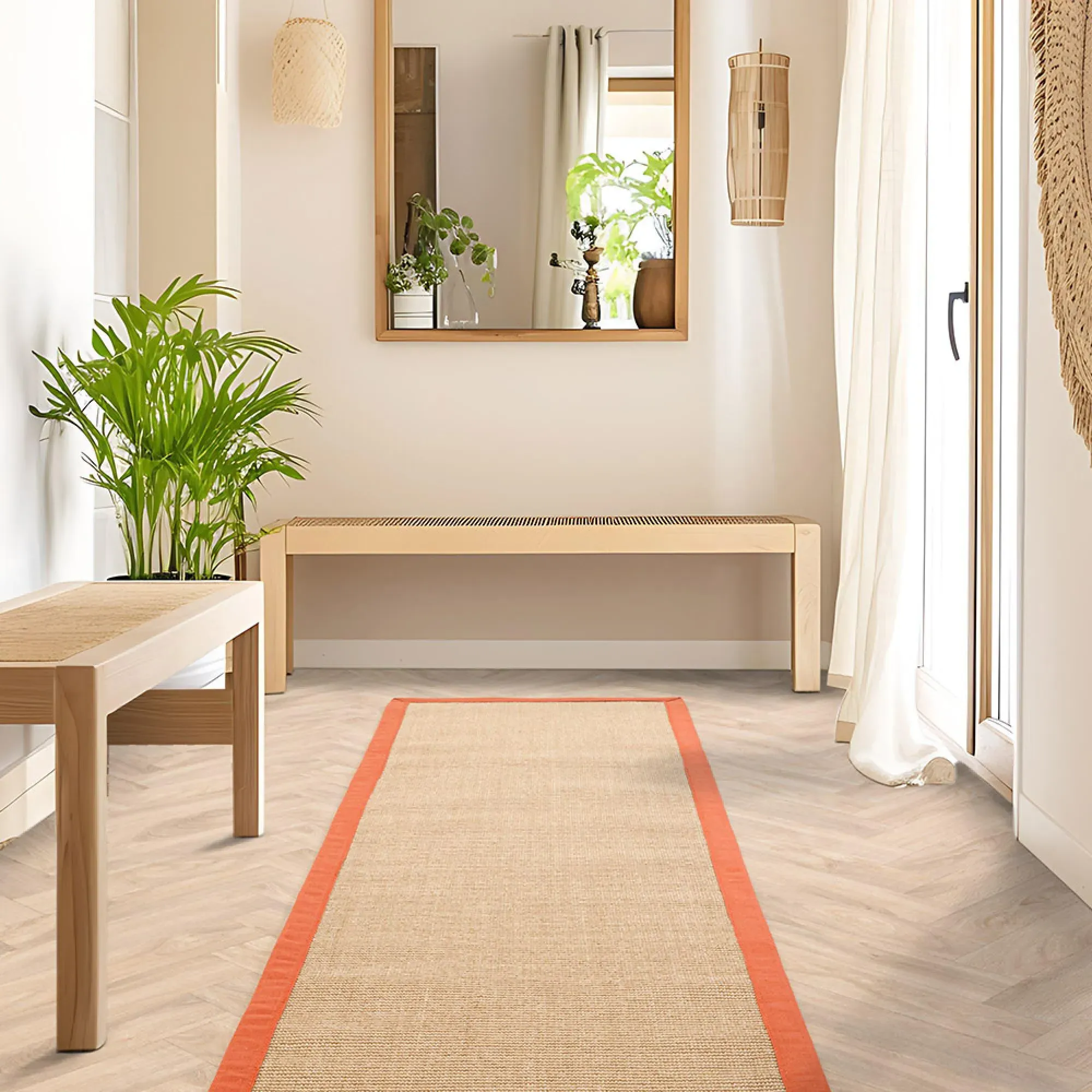 Natural Weaves Sisal Runner - Linen, Orange