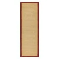 Natural Weaves Sisal Runner - Linen, Red