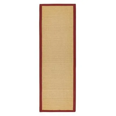 Natural Weaves Sisal Runner - Linen, Red