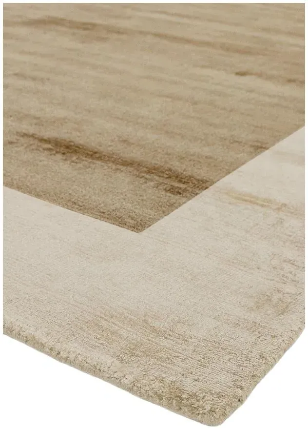 Plain Blade Border Rug - Beige