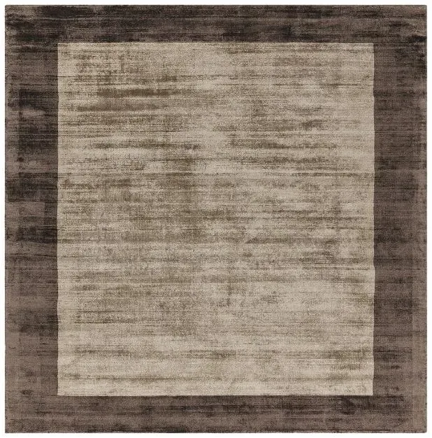 Plain Blade Border Rug - Brown